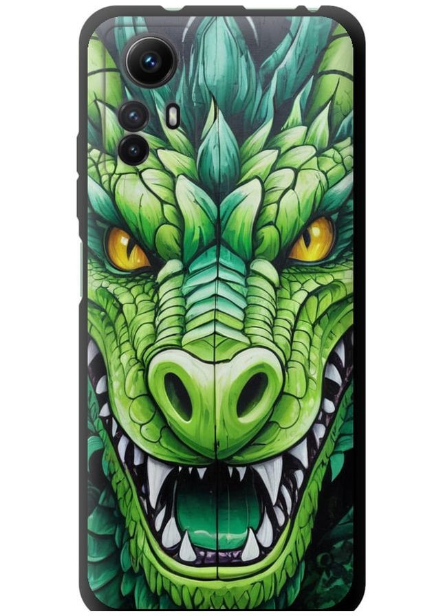 TPU чорний чохол 'Зелений дракон' для Endorphone Xiaomi Redmi Note 12S (275457536)