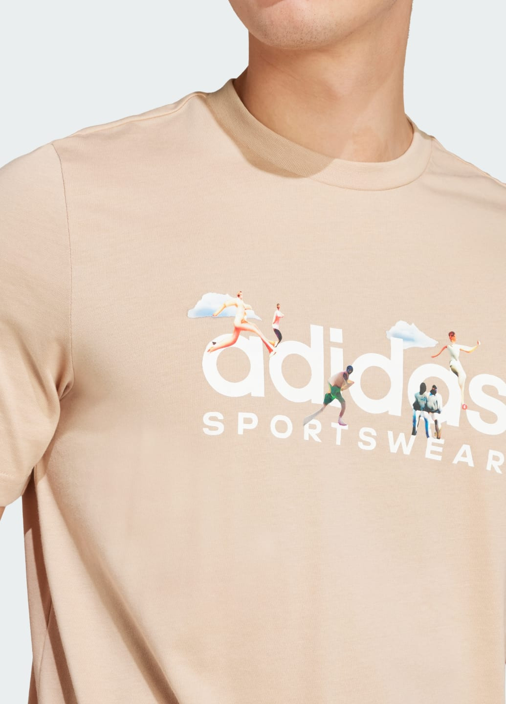 Бежевая футболка landscape sportswear graphic adidas