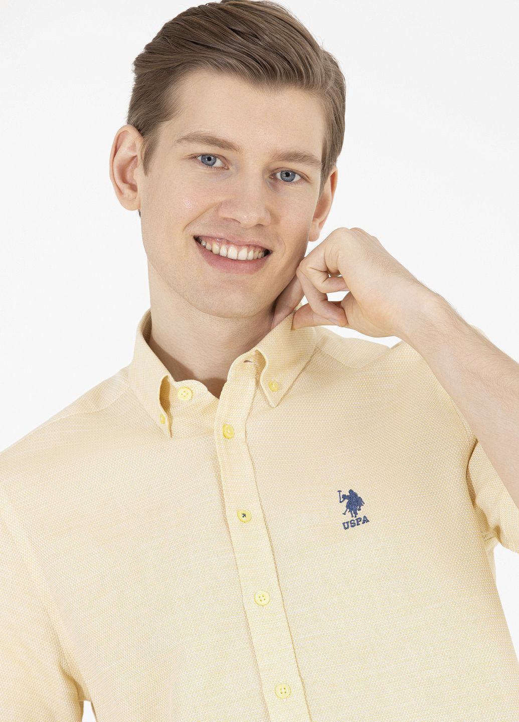 Светло-желтая рубашка U.S. Polo Assn.