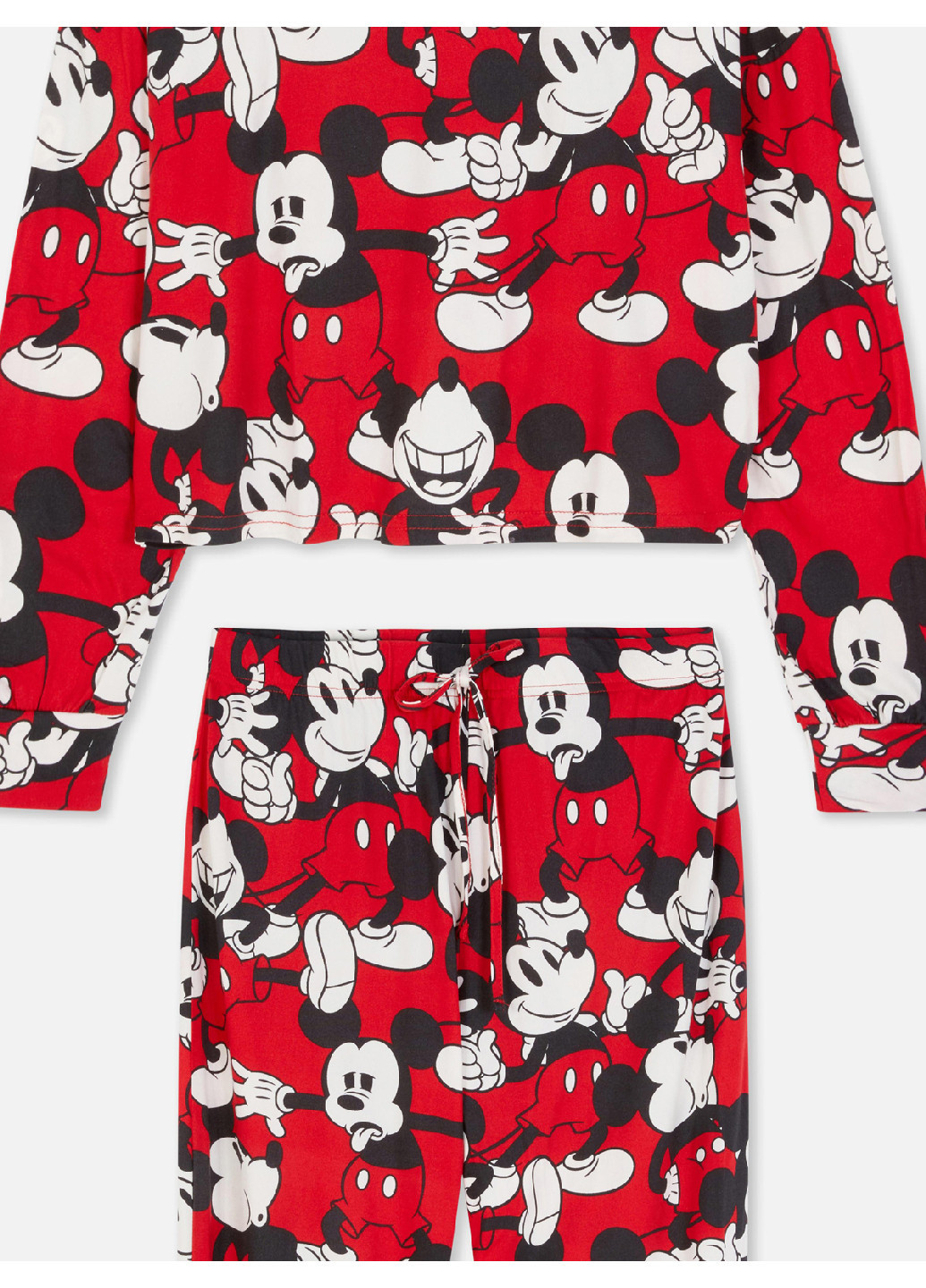 Красная всесезон пижама (кофта, брюки) лонгслив + леггинсы Primark