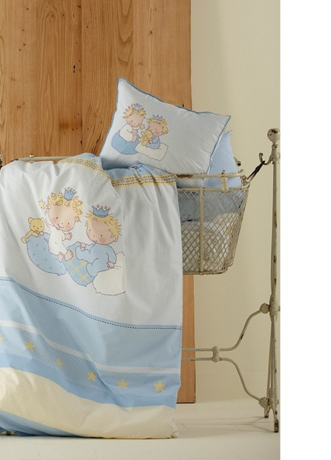 Постельное белье для младенцев - Mini перкаль голубое Karaca Home (258261019)