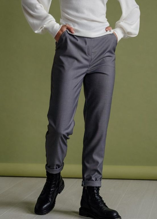 Серые кэжуал зимние зауженные брюки Azuri