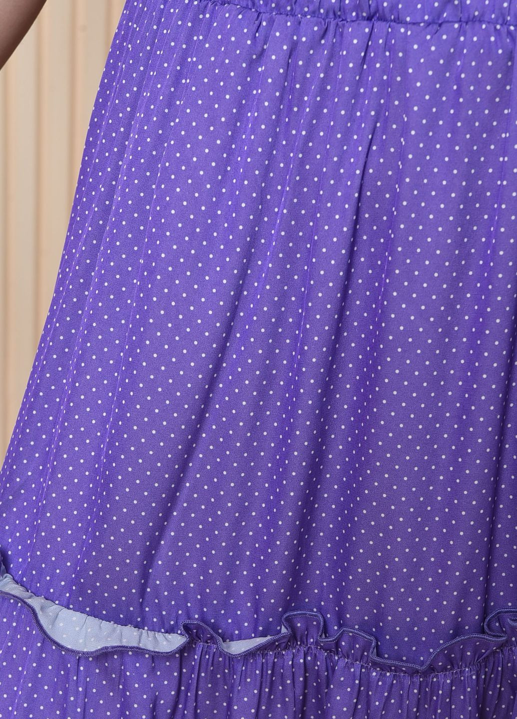 Спідниця жіноча фіолетового кольору в горох розмір 42-46 Let's Shop (260392242)