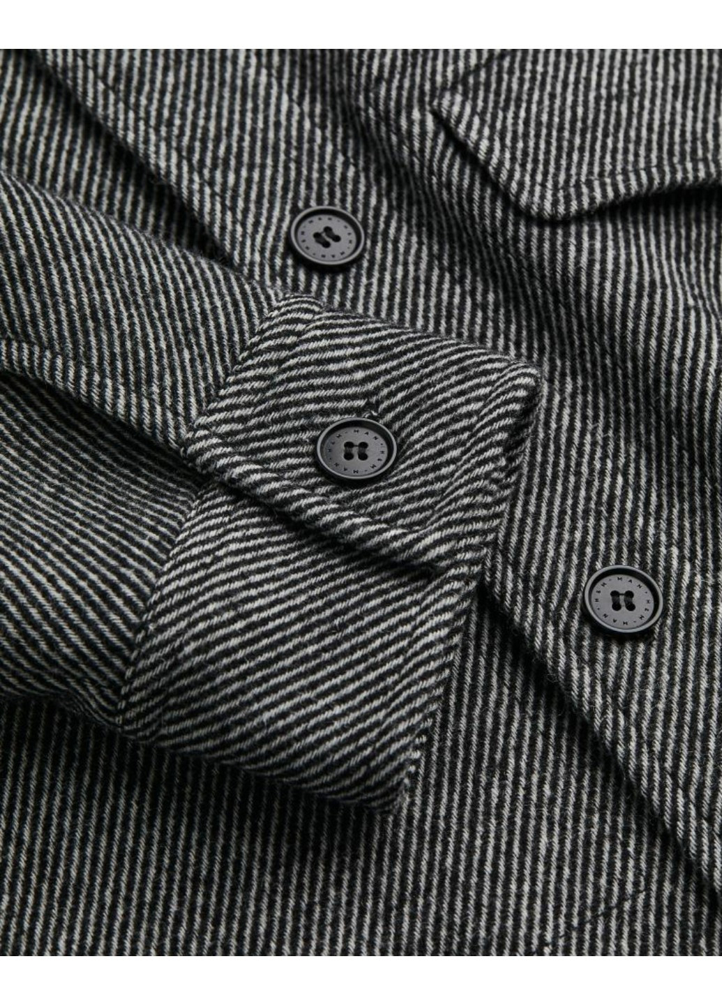 Мужская шерстяная верхняя рубашка Н&М (56220) S Черная H&M (263855246)