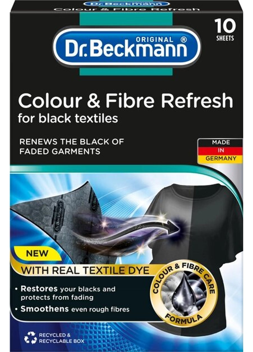 Салфетки 2 в 1 для обновления черного цвета и ткани 10 шт Dr. Beckmann (272790540)