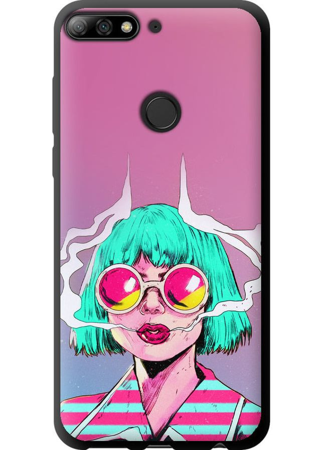 TPU черный чехол 'Поп арт девушка' для Endorphone Huawei Honor 7C Pro (276192905)
