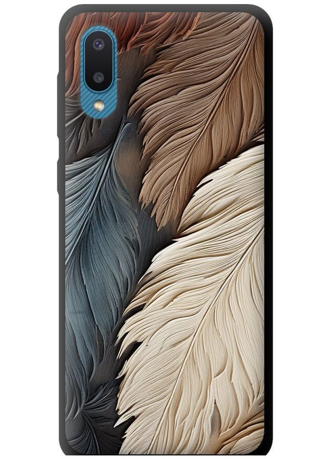 TPU черный чехол 'Листья в стиле бохо' для Endorphone Samsung Galaxy A02 A022G (265395089)