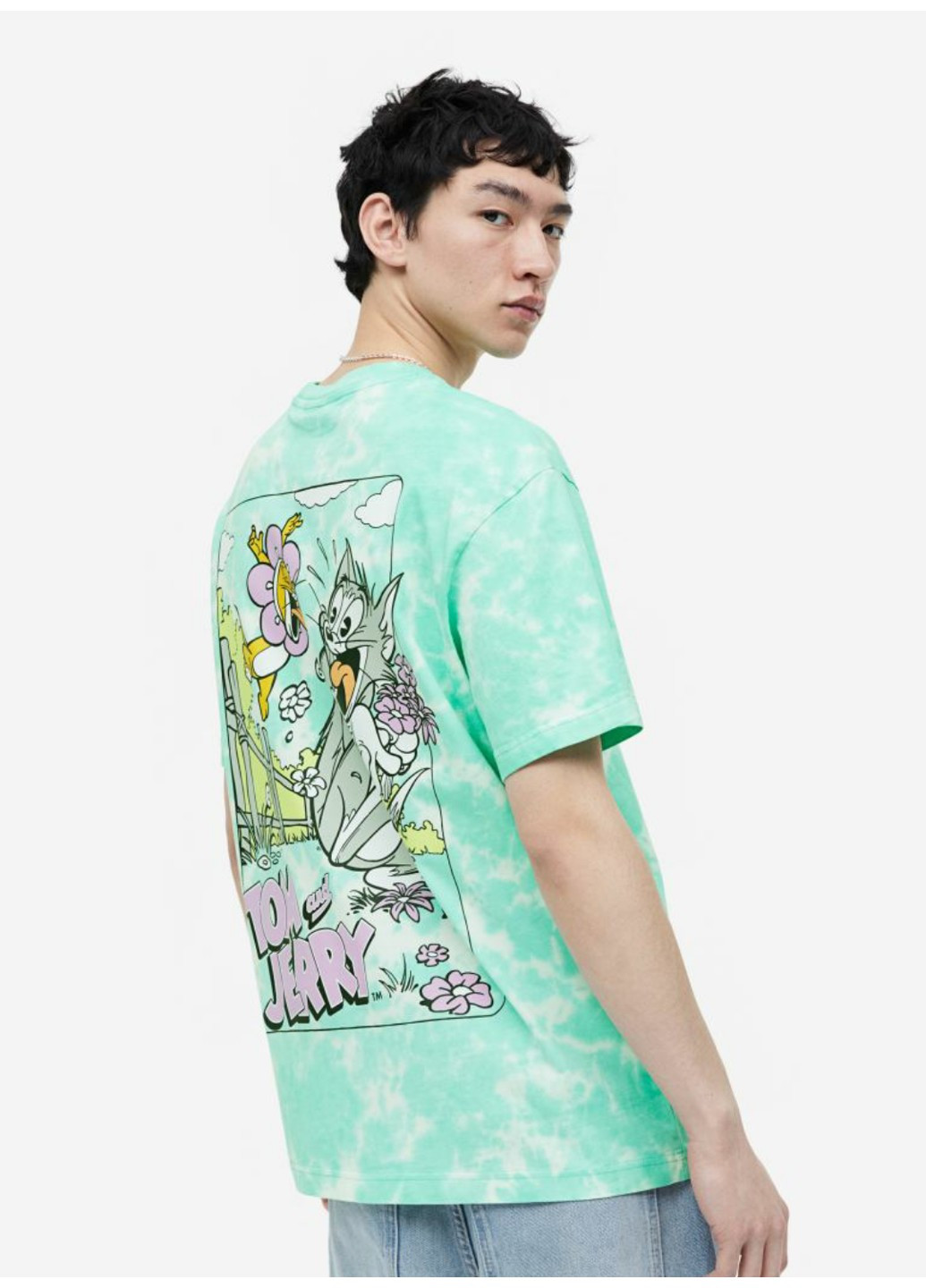 Зеленая мужская футболка relaxid fit (55674) s зеленая H&M