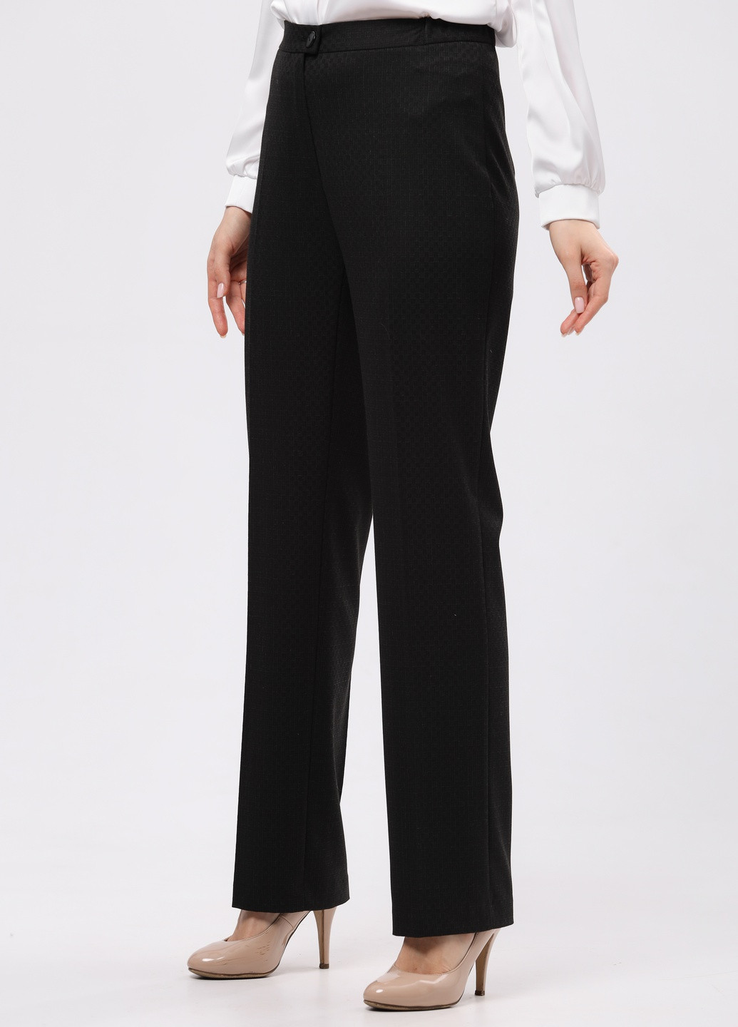 Класичні чорні брюки з фактурної тканини 7159 Cat Orange (258260526)