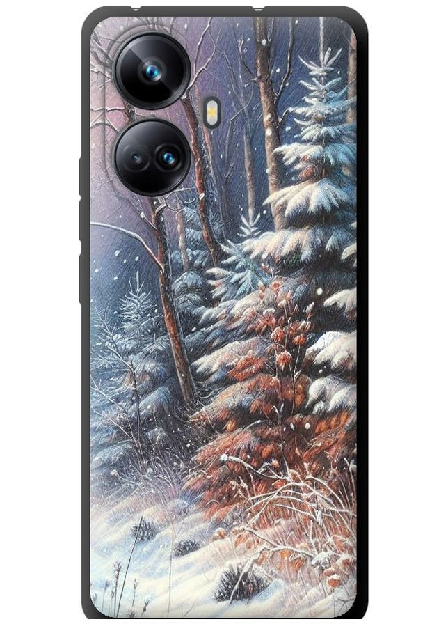 TPU черный чехол 'Зимний пейзаж' для Endorphone Realme 10 Pro Plus (275459876)