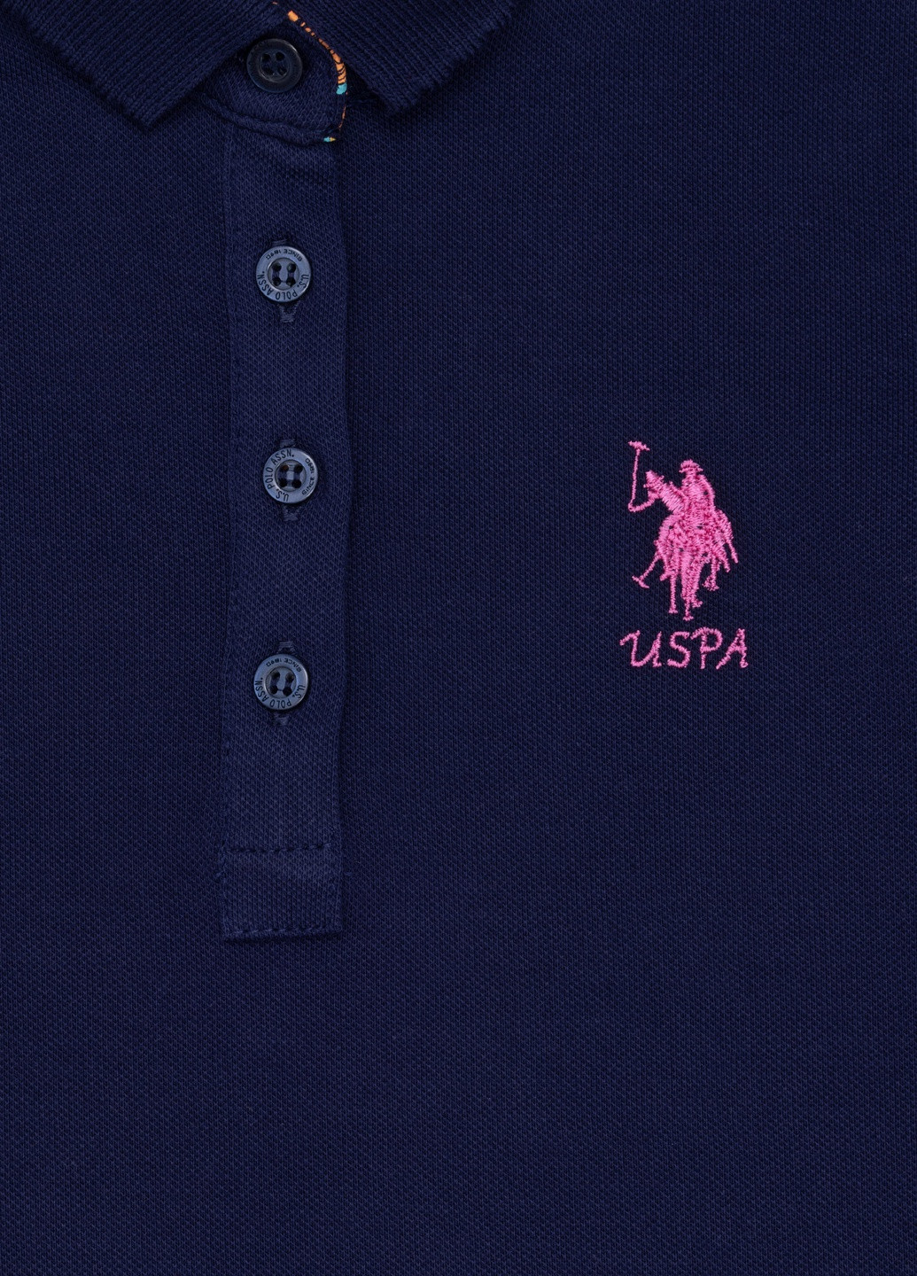 Темно-синяя детская футболка-футболка поло u.s.polo assn на девочку для девочки U.S. Polo Assn.