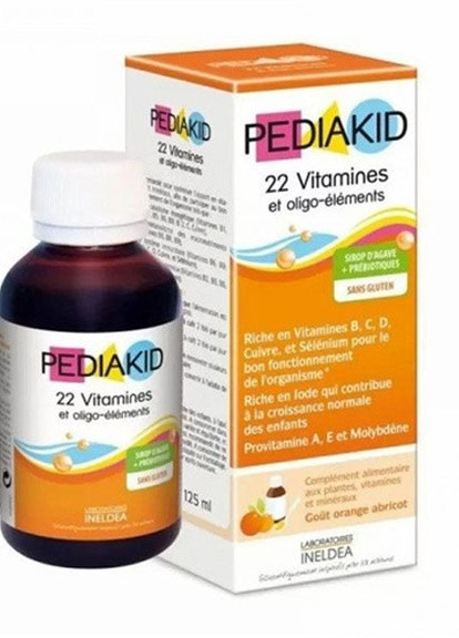 22 Vitamins and minerals 125 ml /25 servings/ Orange Apricot Pediakid (257410806)