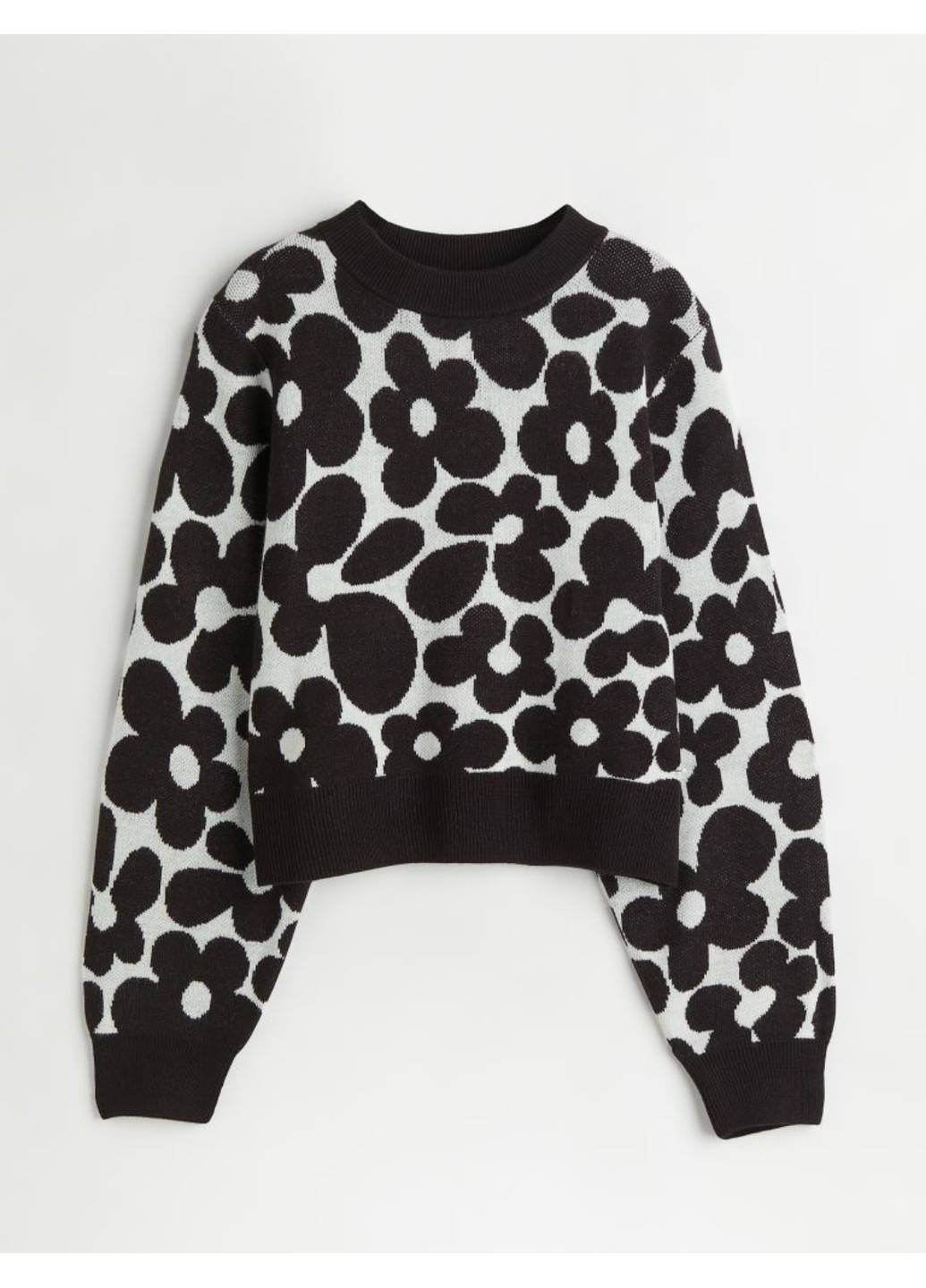 Черный демисезонный женский свитер в принт н&м (56311) s черный H&M