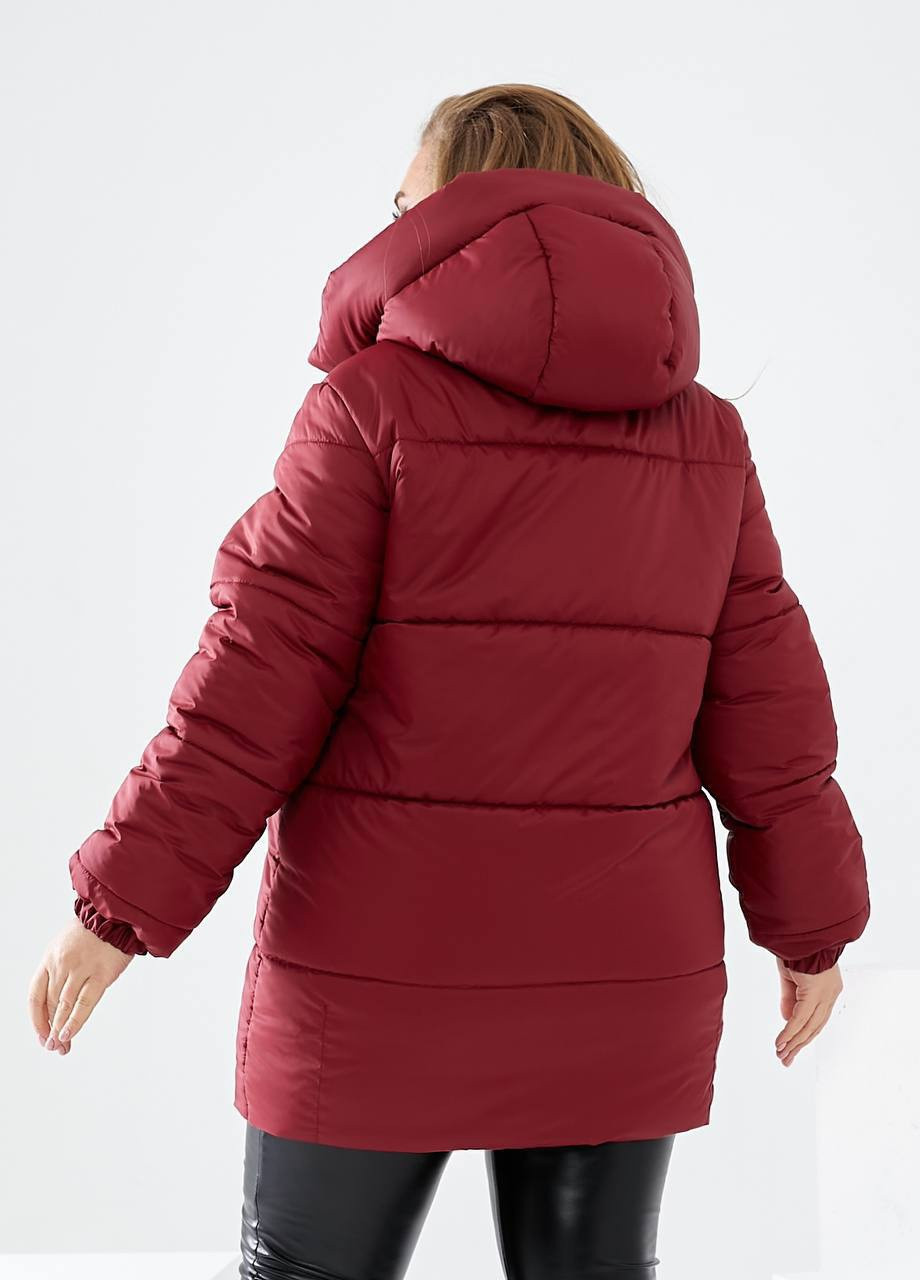 Бордовая зимняя стеганая куртка Garna