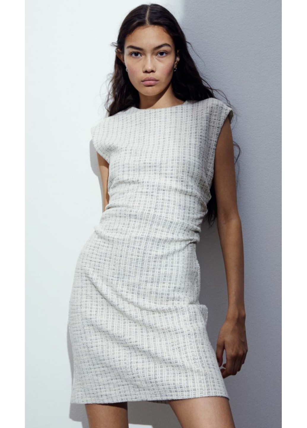 Білий повсякденний жіноча сукня з букле н&м (56192) м біла H&M