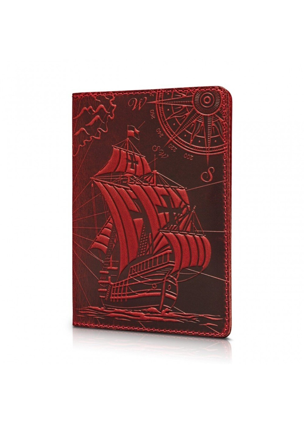 Червона обкладинка для паспорта зі шкіри HiArt Discoveries Червоний Hi Art (268371655)
