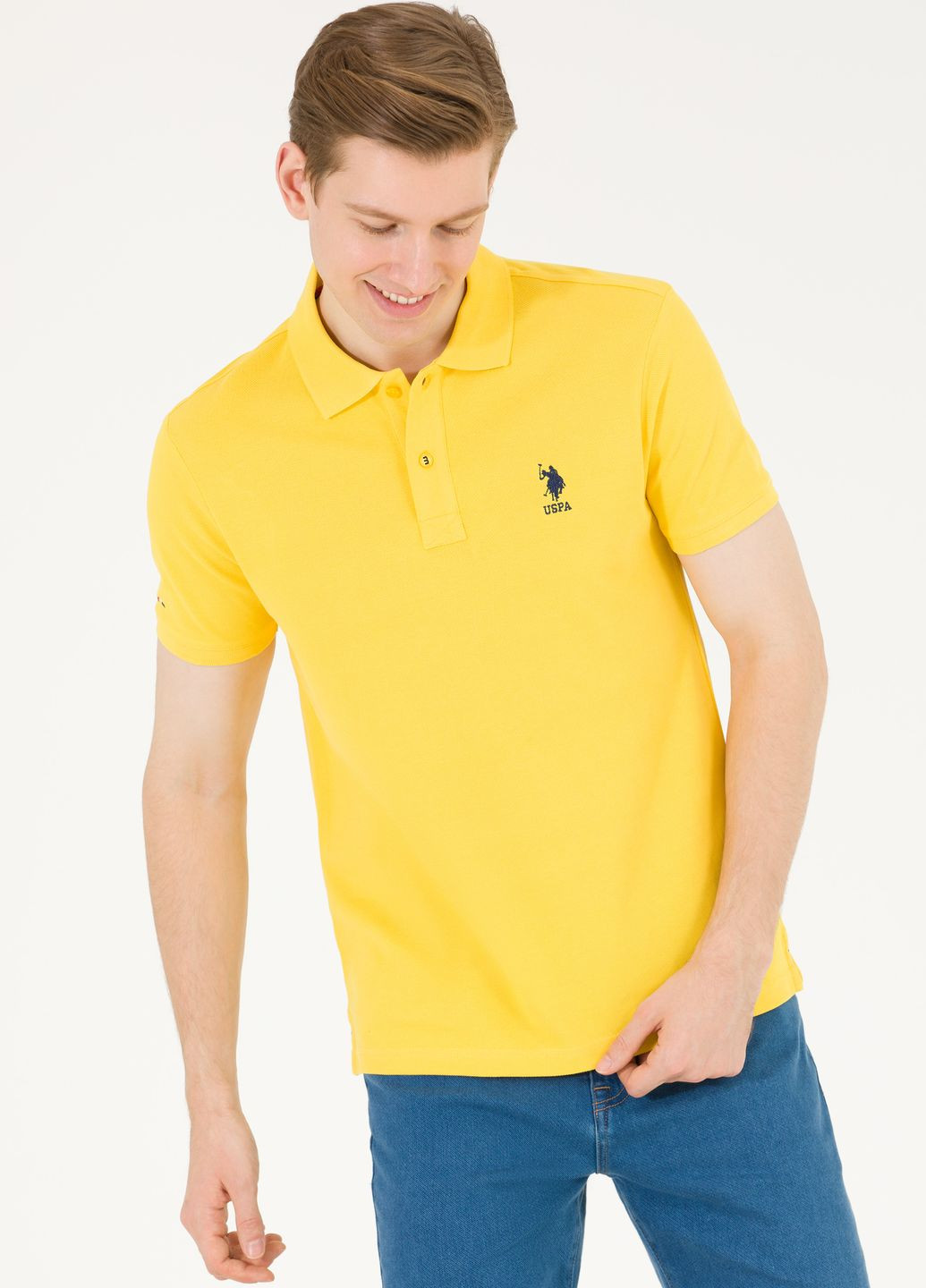 Світло-жовта футболка поло чоловіче U.S. Polo Assn.