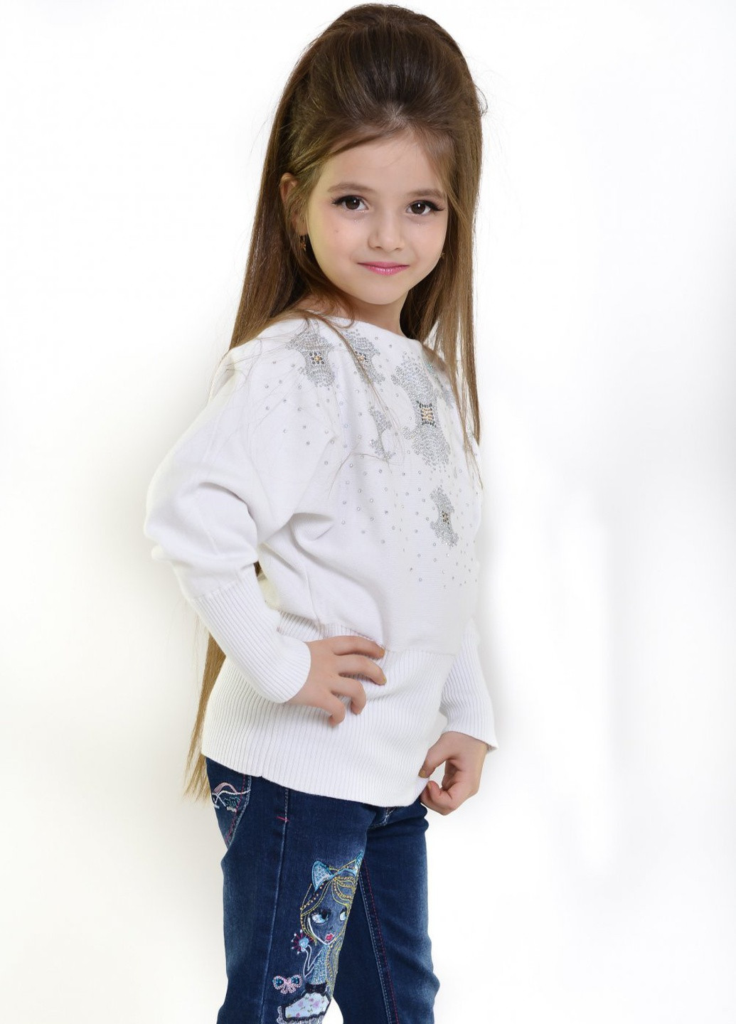 Белый светри светр для дівчинки (812213) Lemanta