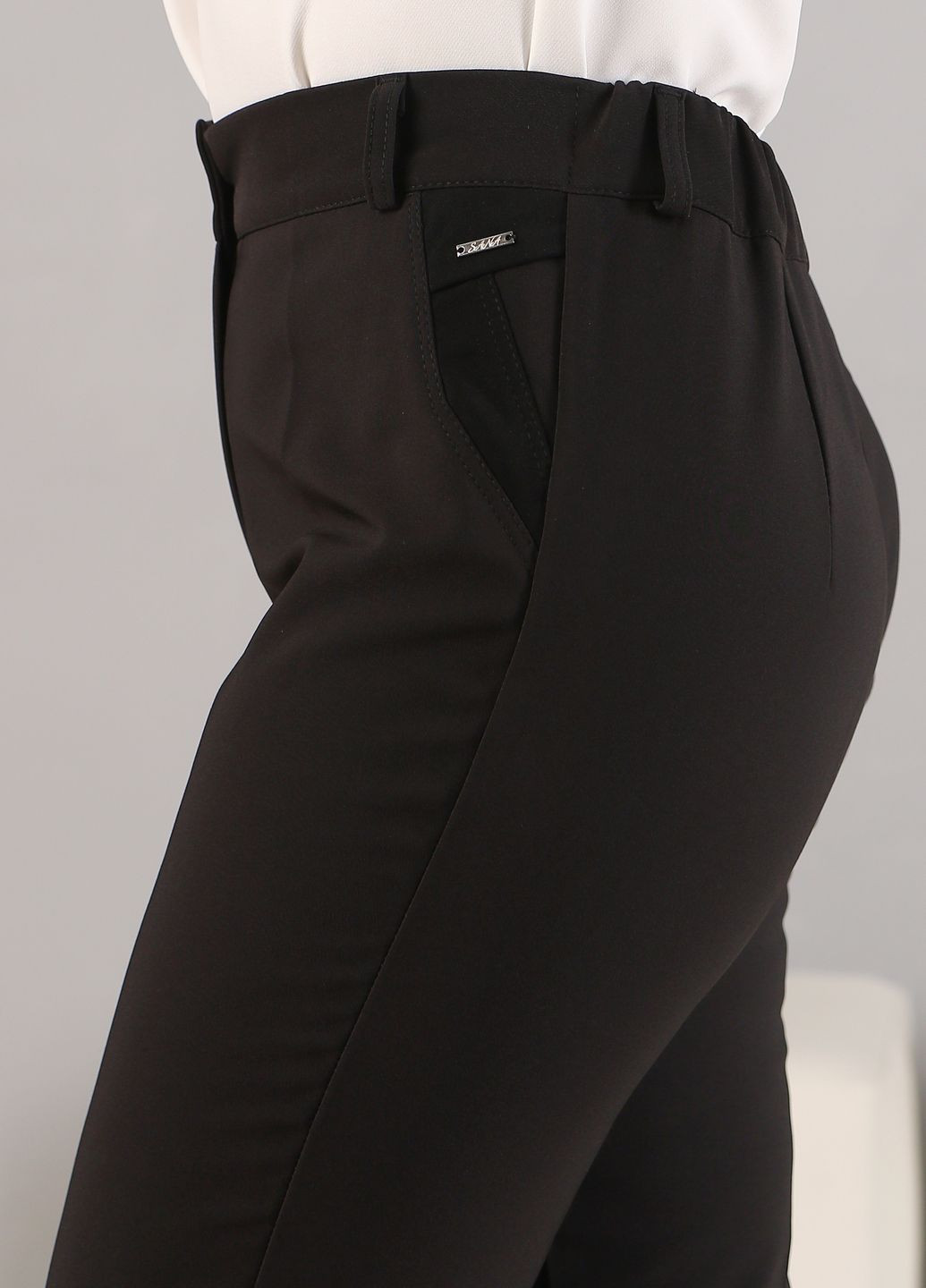 Теплые женские брюки на байке 138РЕ черного цвета. No Brand (276535457)