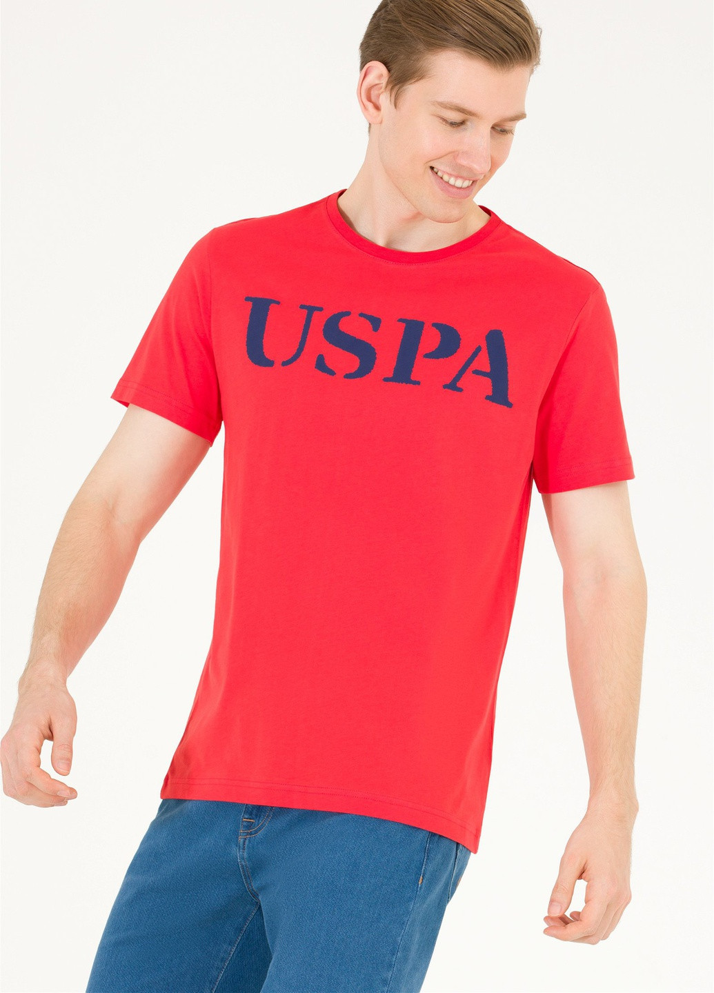 Оранжевая футболка мужская U.S. Polo Assn.