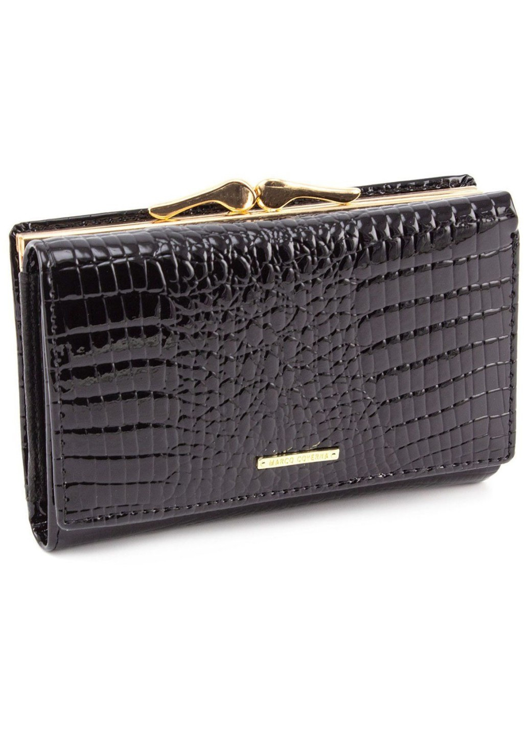 Зручний гаманець для дівчат із натуральної шкіри MC-403-2490-1 (JZ6586) чорний Marco Coverna (259752496)