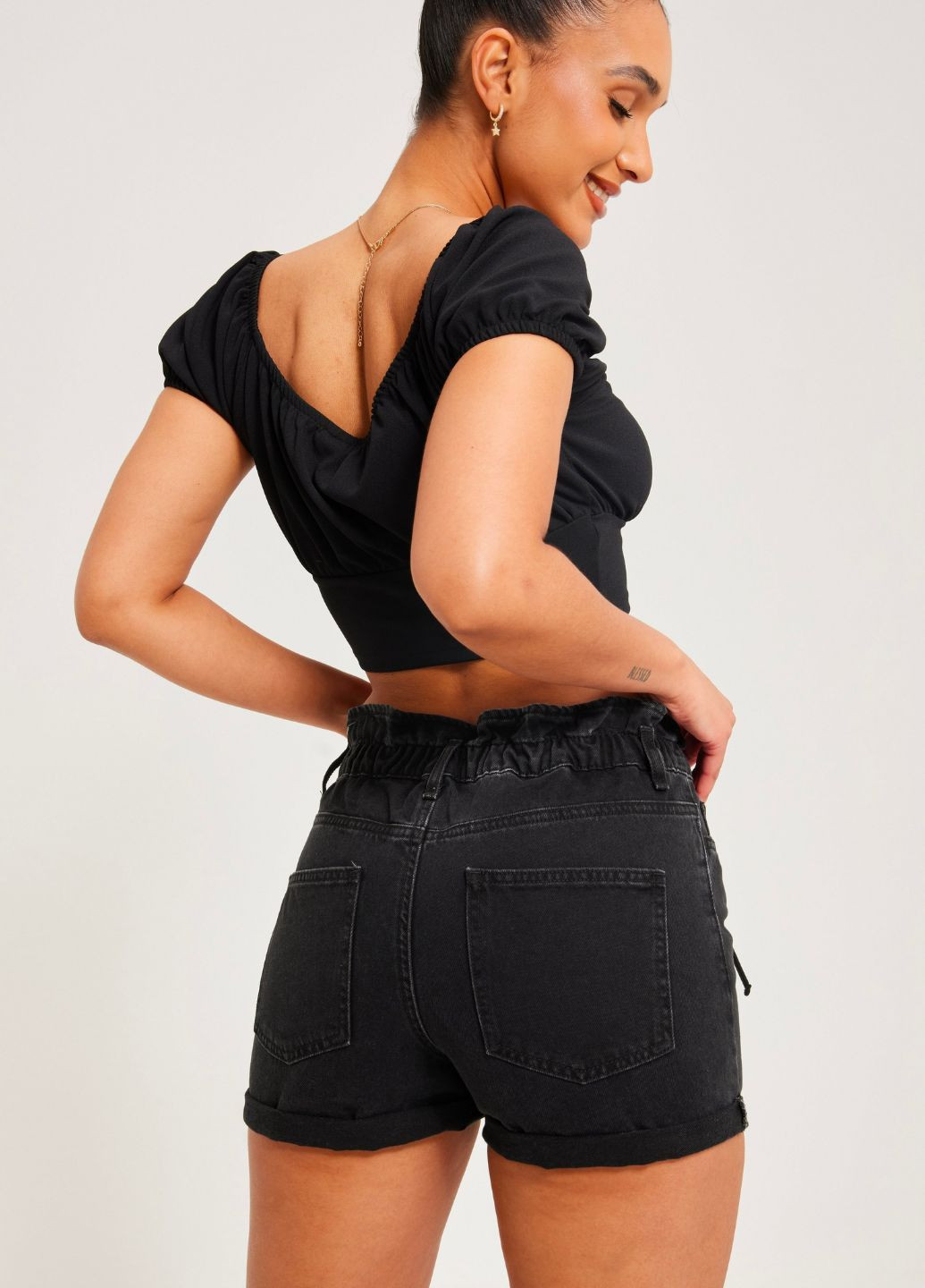 Шорты женские джинсовые на пуговицах Only (277371815)