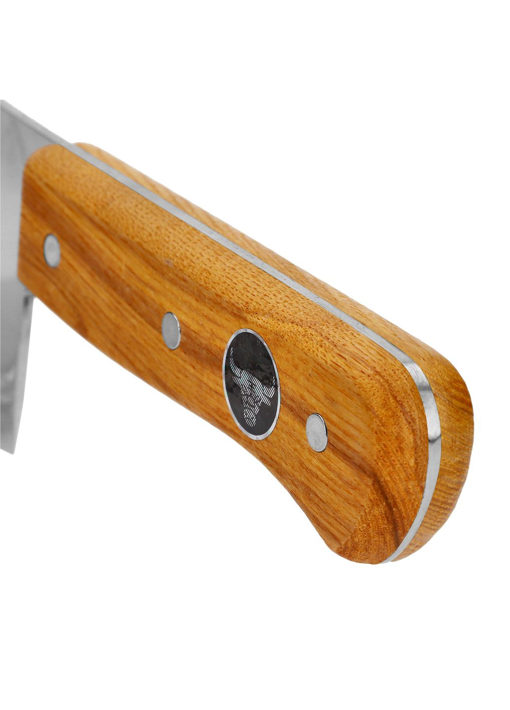 Тесак топор секач кухонный для разделки рубки мяса костей из нержавеющей стали с деревянной ручкой 37x8.5 см Kitchen Master (268374635)