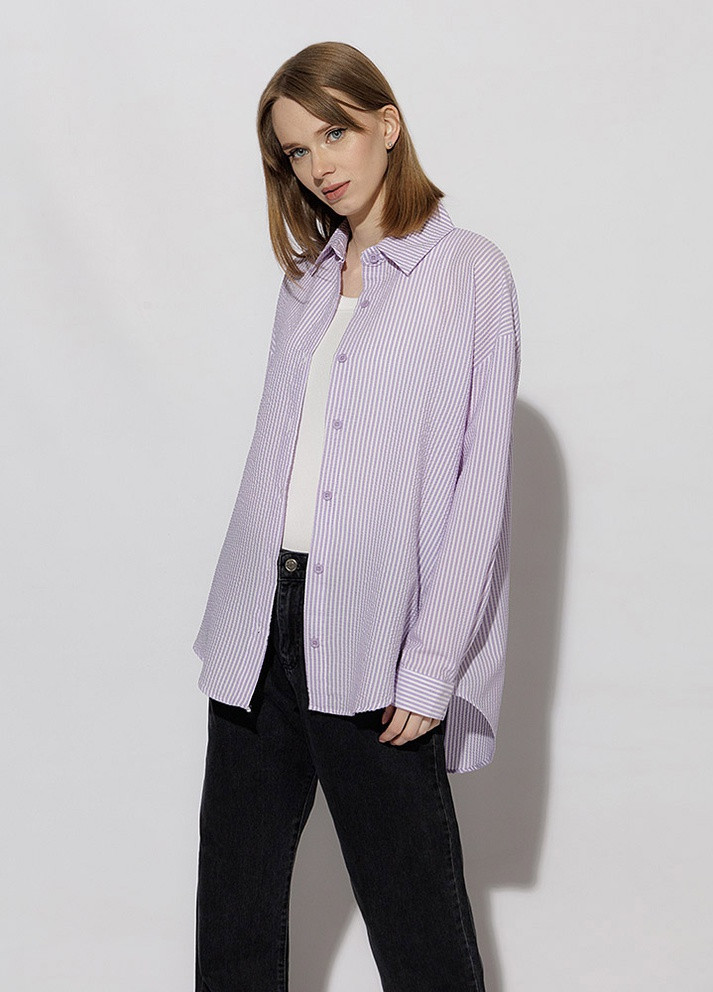 Жіноча сорочка з довгим рукавом колір бузковий ЦБ-00218991 CAPPITONE (259465218)