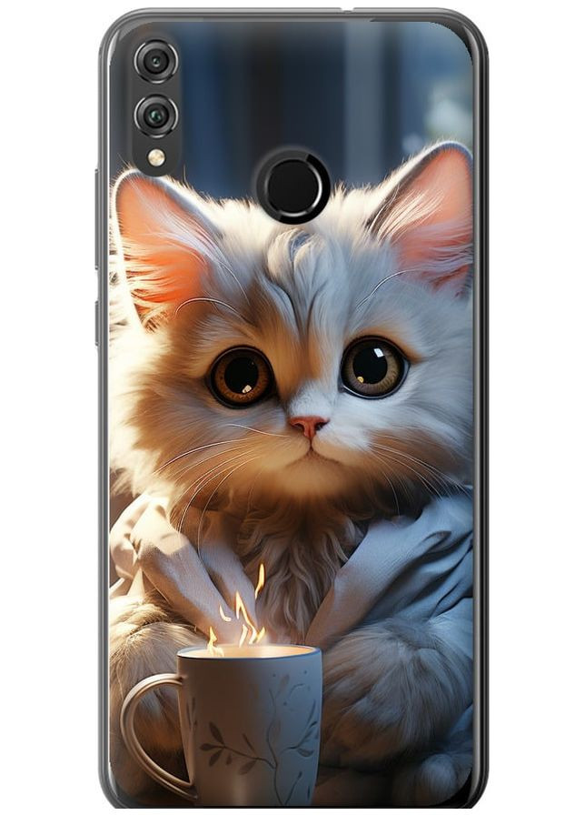 Силіконовий чохол 'Білий кіт' для Endorphone huawei honor 8x (265398684)
