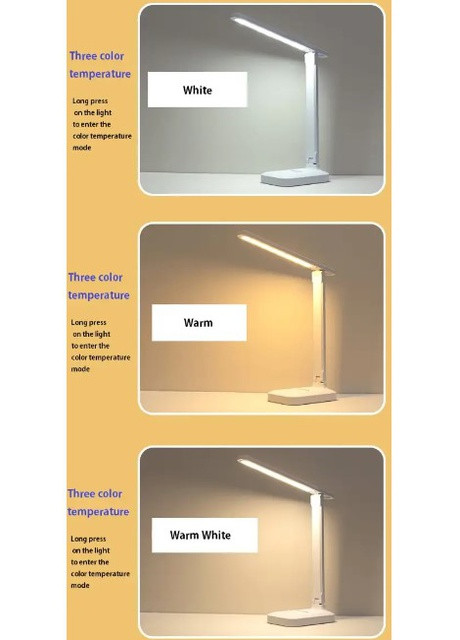 Настільна світлодіодна лампа з підставкою для телефону 2212 (LED, вбудований акумулятор 500mAh, USB, 5Вт) - Білий China (257391924)