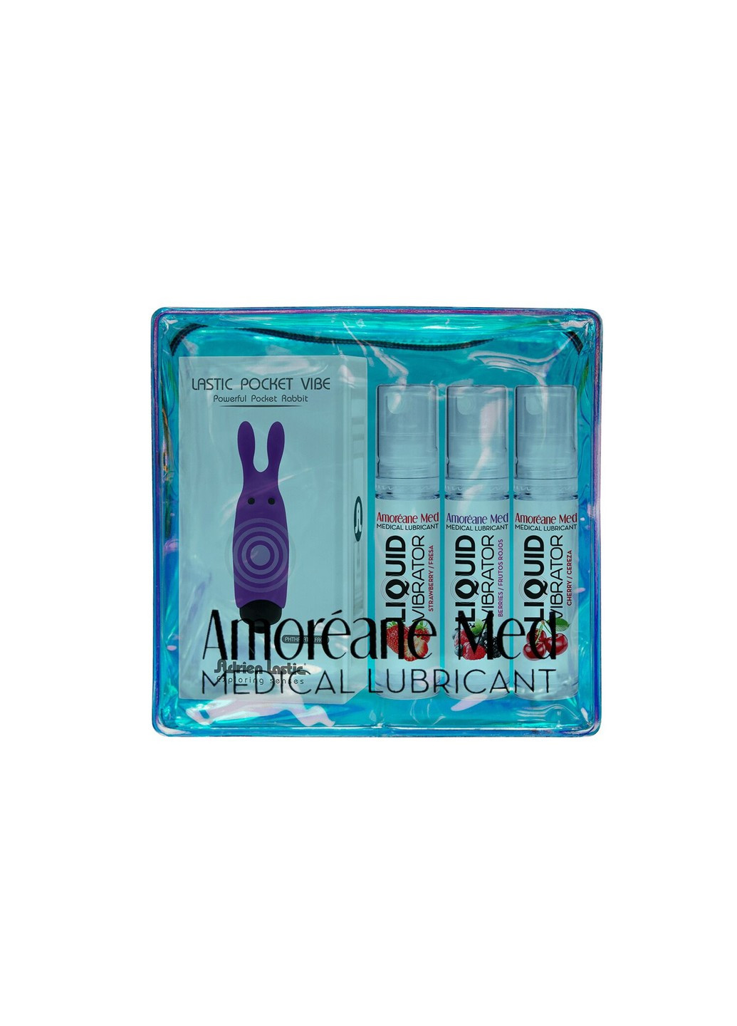 Набор из 3-х вкусов стимулирующего лубриканта Med (3×10мл) и вибропули Adrien Lastic Purple Amoreane (258261656)