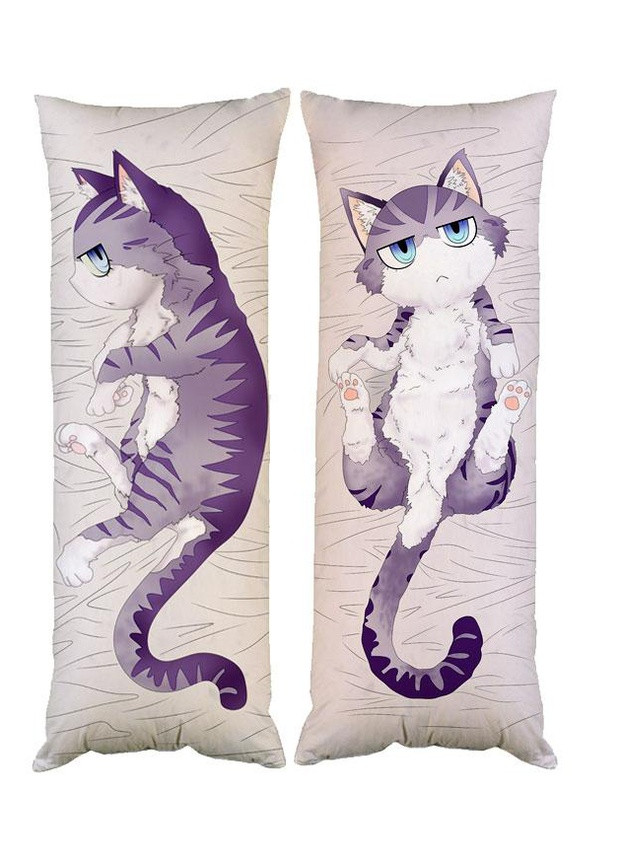 Подушка дакимакура кот аниме декоративная ростовая подушка для обнимания двусторонняя 50*150 No Brand (258993149)