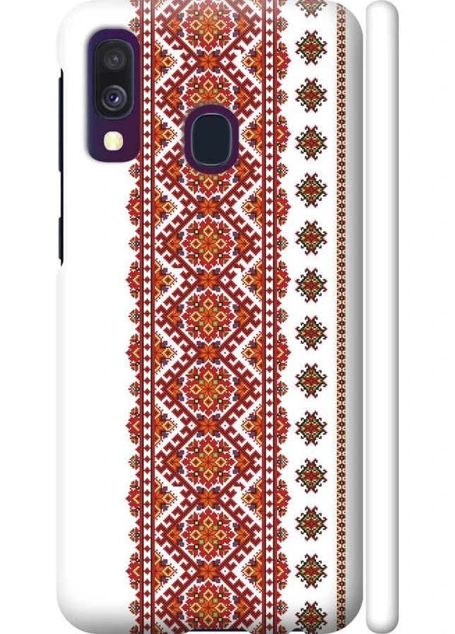 3D пластиковый матовый чехол 'Вышиванка 13' для Endorphone Samsung Galaxy A40 2019 A405F (269345341)