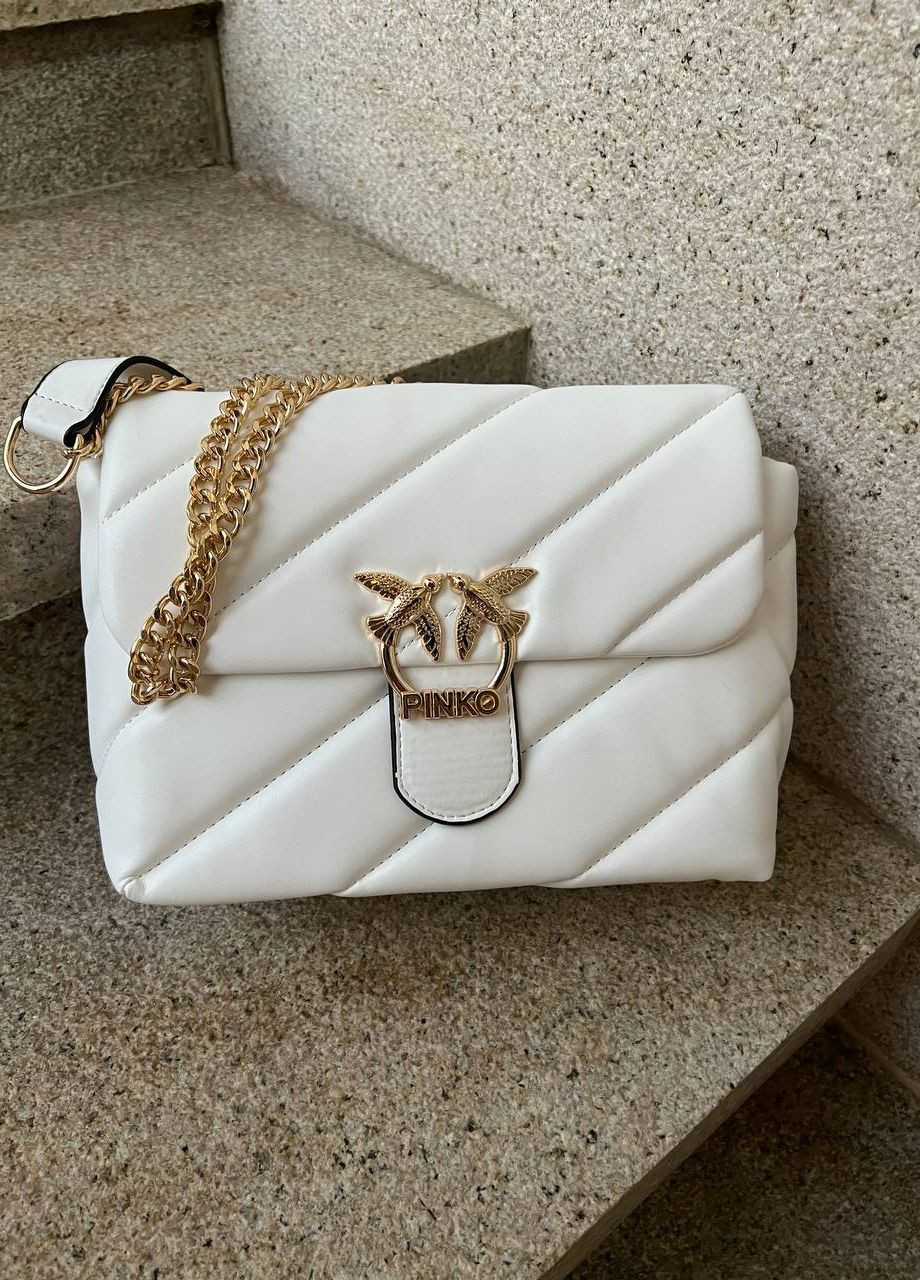 Класична сумочка з лого Pinko Puff White Vakko (260796648)