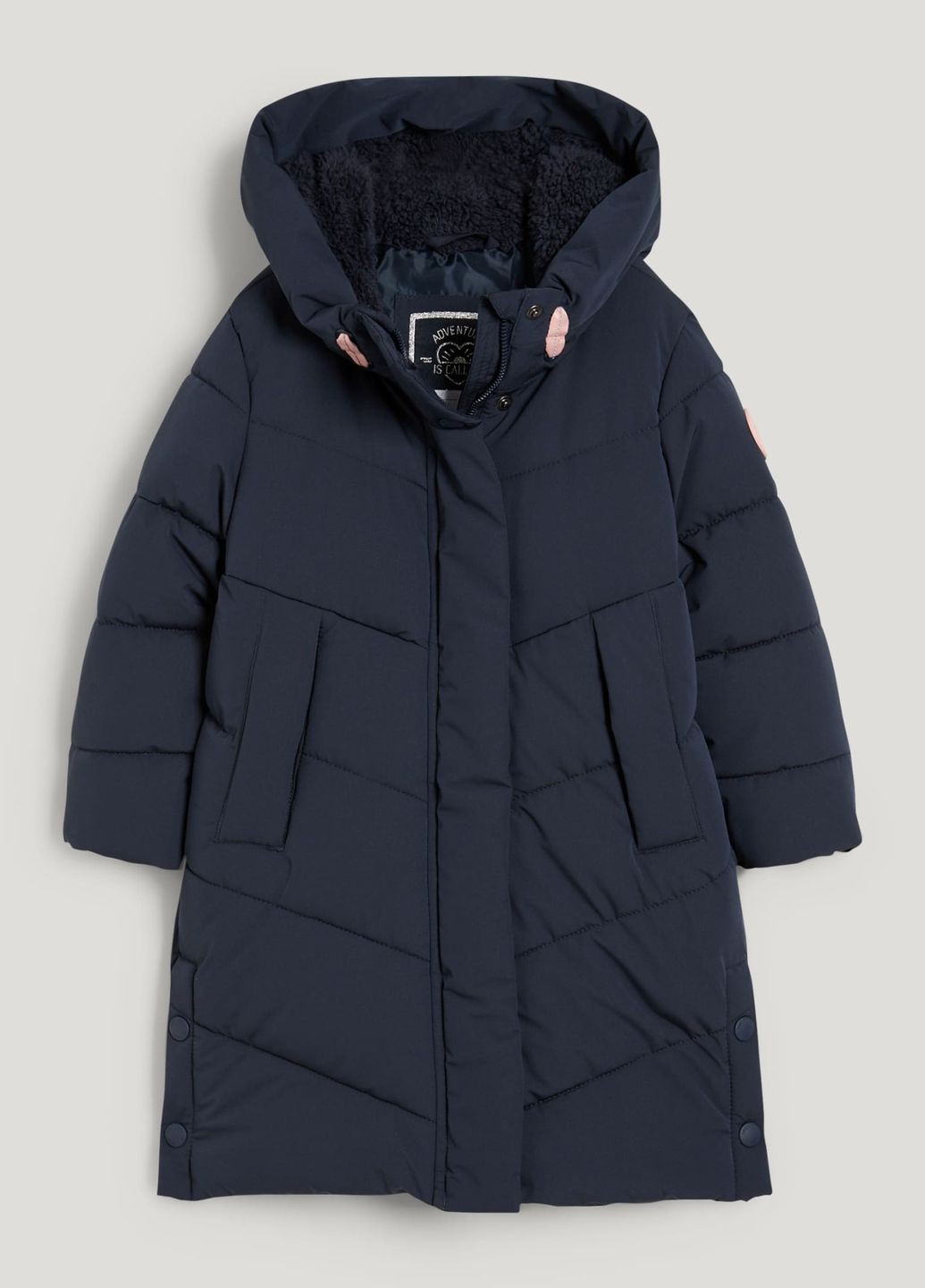 Темно-синяя зимняя зимняя куртка для девочки темно-синяя 2199043 C&A