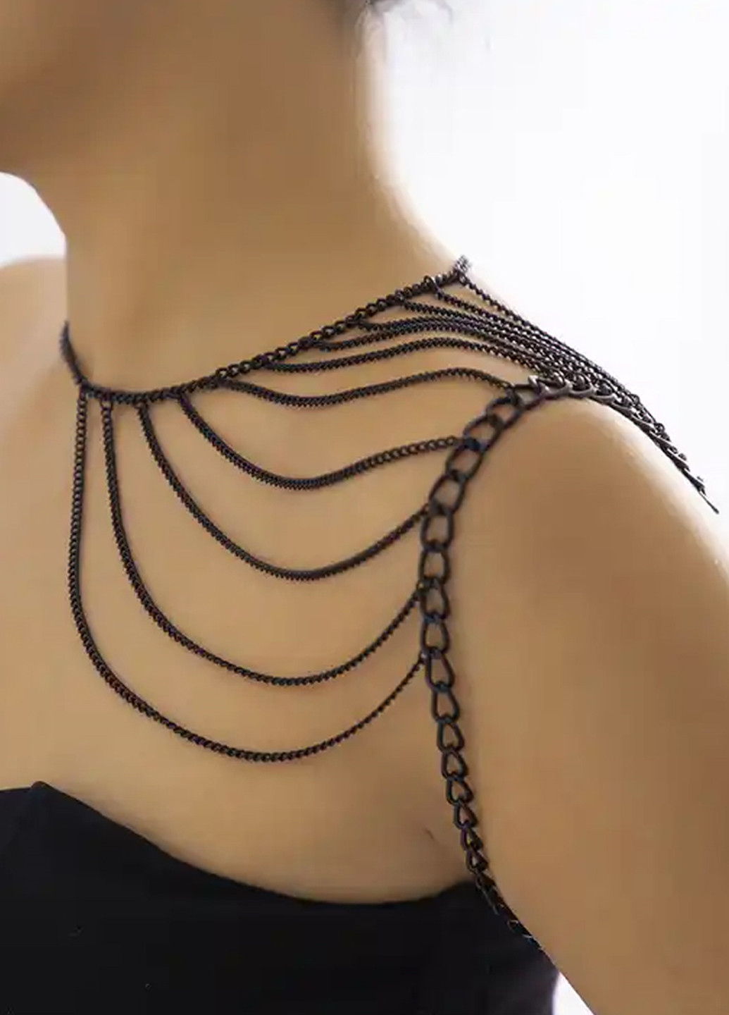 Ланцюжок шия-плече "Fashion NEW" чорний, 40+15 см, та 50 см Анна Ясеницька (266700802)