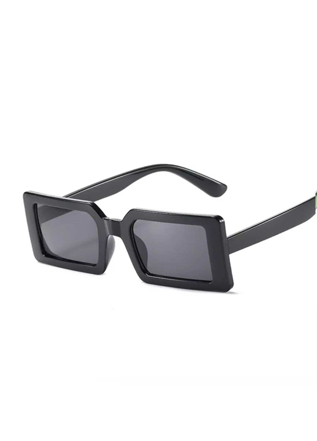 Сонцезахисні окуляри прямокутні в широкій оправі Чорний No Brand (257763070)