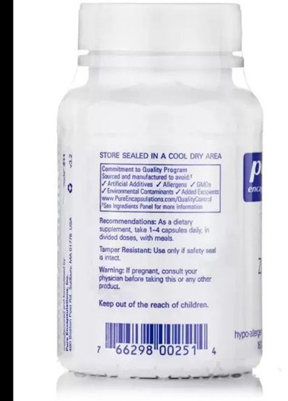Zinc 15 mg 180 Caps PE-00251 Pure Encapsulations (256724744)
