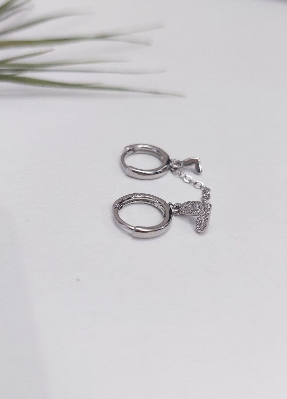 Моносережка для двох проколів MK1187 срібляста DeKolie (263777847)