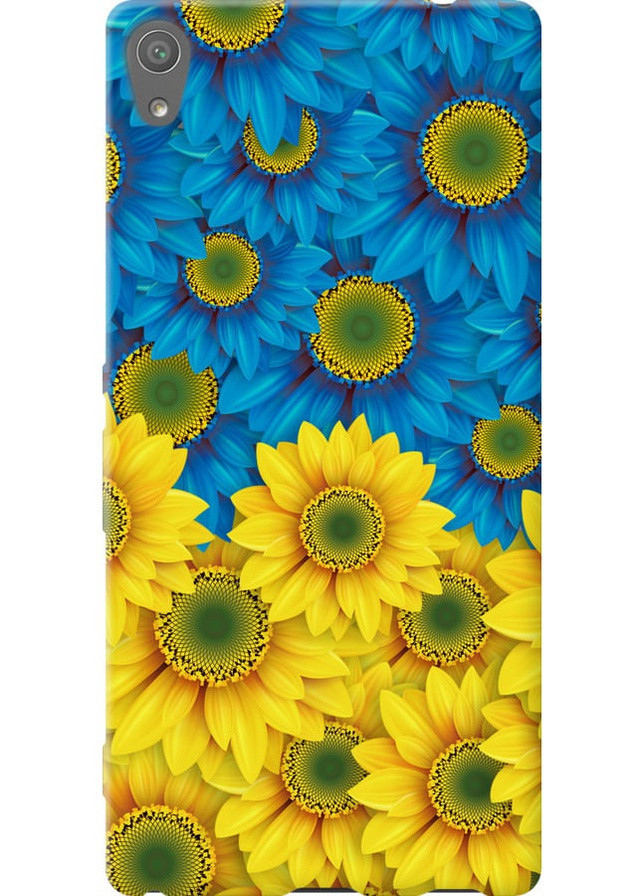 2D пластиковий чохол 'Жовто-блакитні квіти ' для Endorphone Sony Xperia XA Ultra Dual F3212 (257839700)