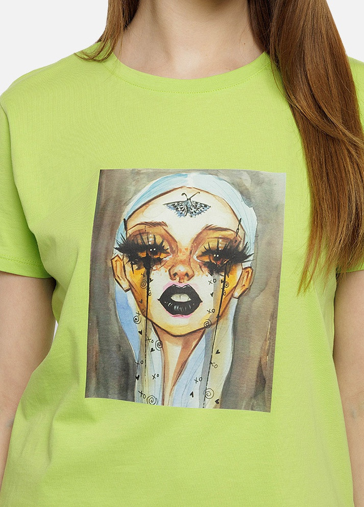 Жіноча футболка регуляр колір салатовий ЦБ-00219322 So sweet - (259467505)