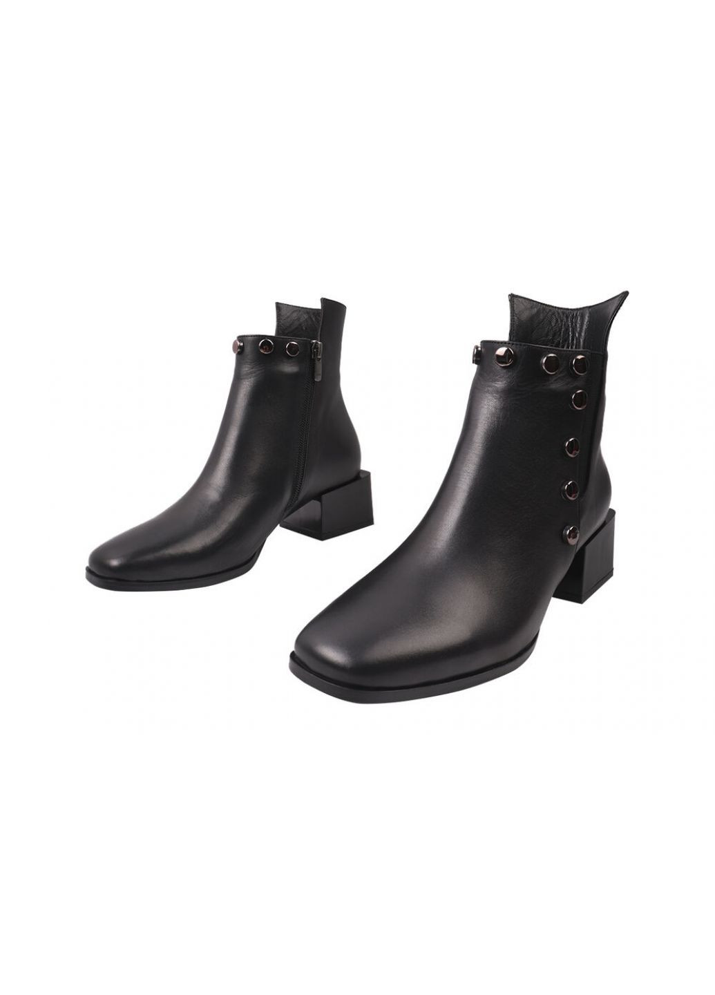 Черные ботинки женские из натуральной кожы,высокие,на низком каблуке,черные,турция da cota DaCoTa 27-20DH