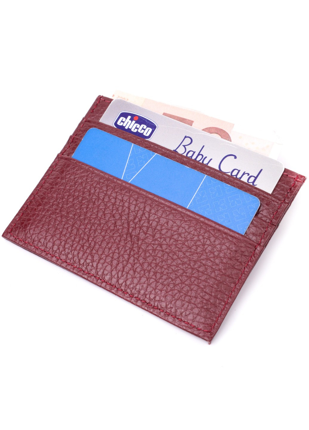 Практичный кард-кейс из натуральной кожи 22446 Бордовый st leather (278001078)