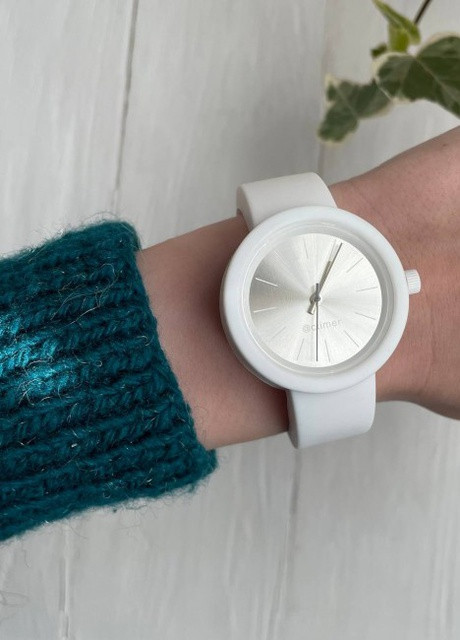 Жіночий силіконовий годинник-конструктор actimer, білий ремінець, циферблат Metallic white More (257986133)