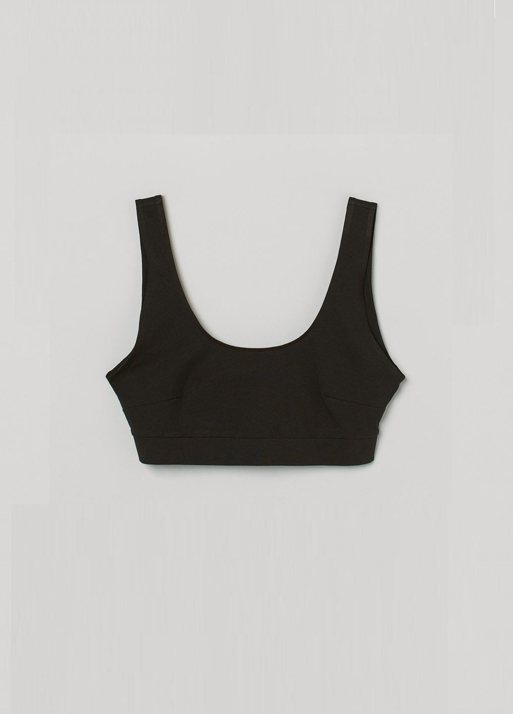 Чёрный бюстгальтер-топ H&M хлопок