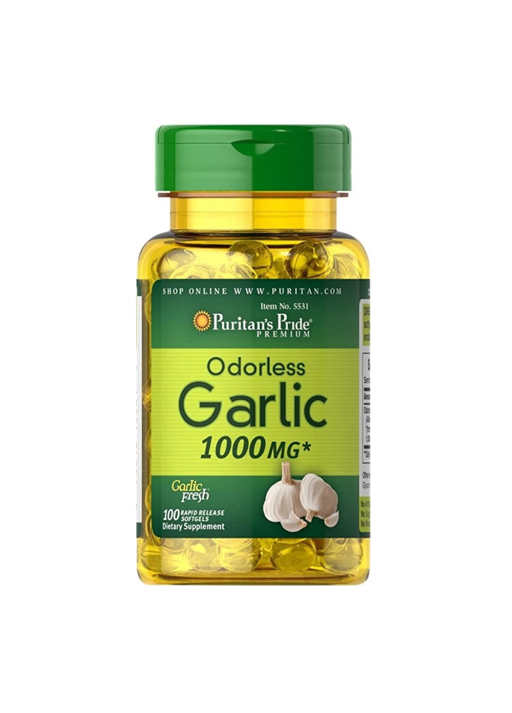 Екстракт Часнику (без запаху) Odorless Garlic 1000 мг - 100 софтгель Puritans Pride (269462054)