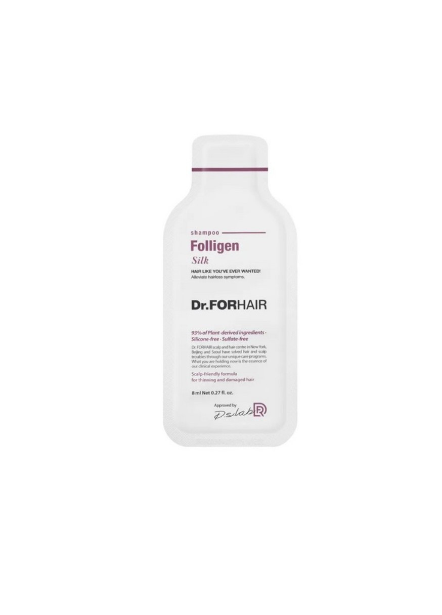 Шампунь для сухого та пошкодженого волосся Folligen Silk Shampoo 8 мл Dr.Forhair (268218802)