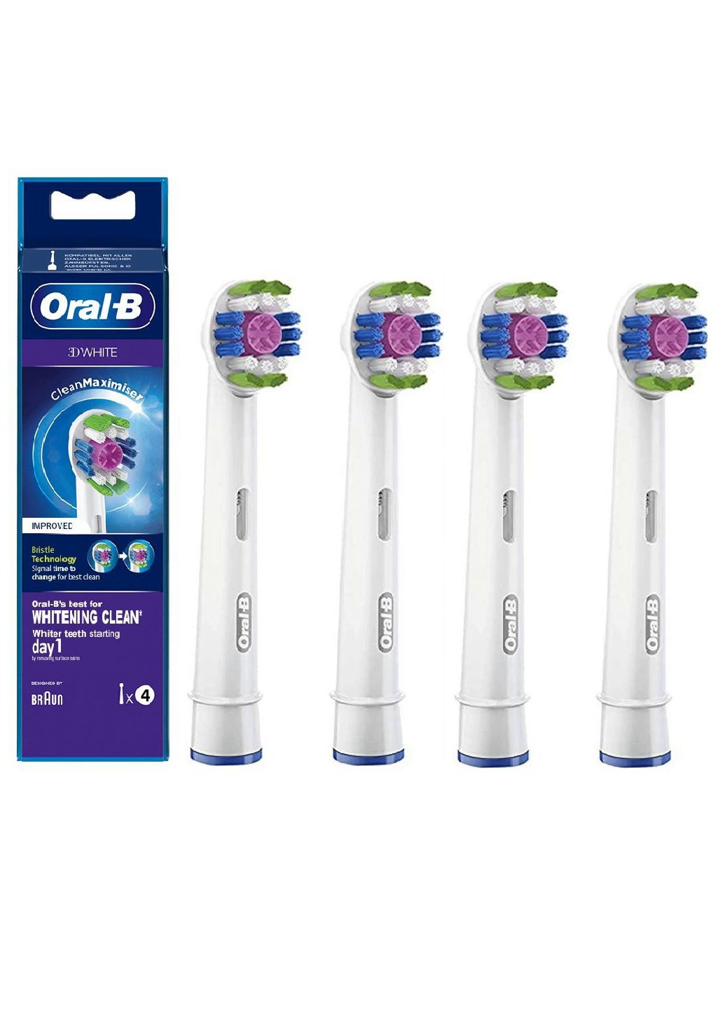 Насадки для електричної зубної щітки, 2 шт. Braun oral-b 3d white (257895823)
