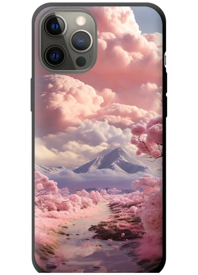 TPU черный чехол 'Розовые облака' для Endorphone Apple iPhone 12 Pro Max (267240702)