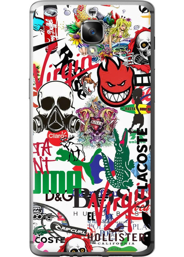 Силиконовый чехол 'Many different logos' для Endorphone OnePlus 3 (258051879)